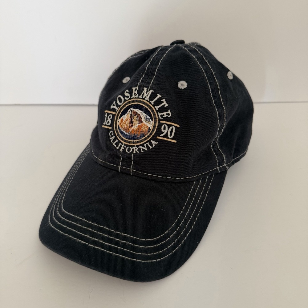 Yosemite Adult Adjustable Strapback Navy Baseball Cap Outdoor Prairie Mountain